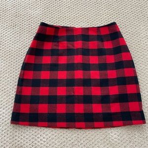 Red Plaid Mini Skirt